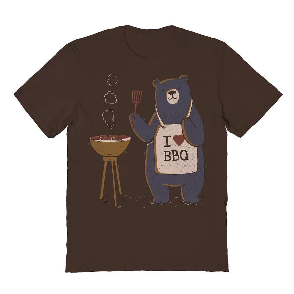 Men's I Love BBQ - Cute Bear Gift Valentine's Graphic Tee, Size: Large, Black Product Image