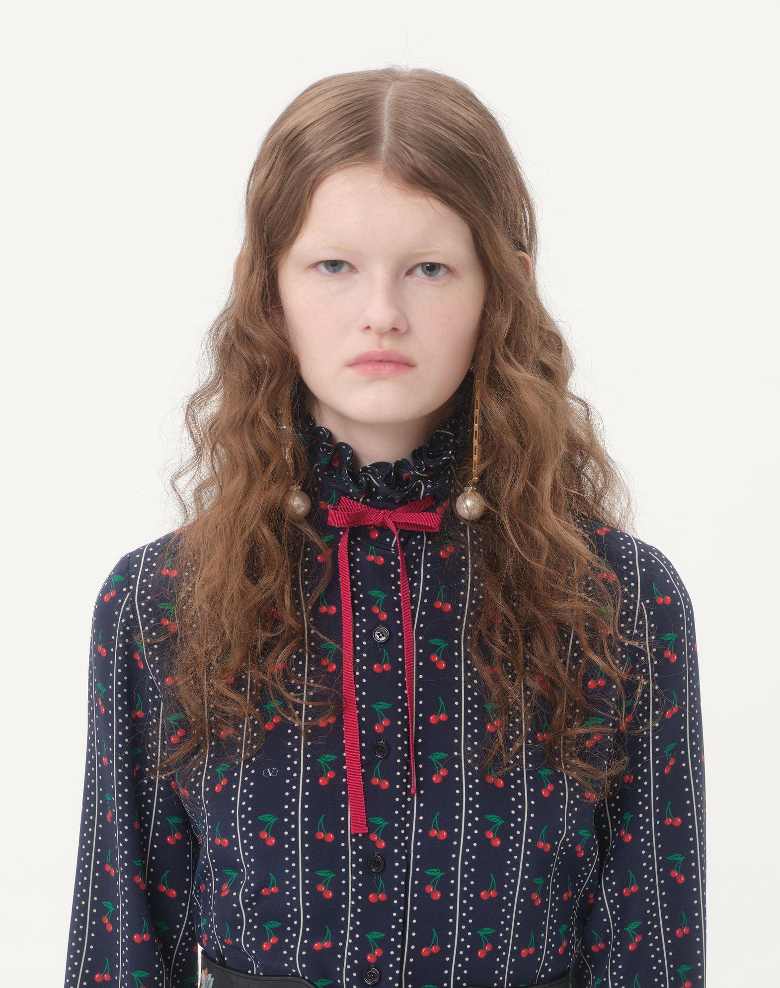 Crepe De Chine Shirt With Cherryfic Print Product Image