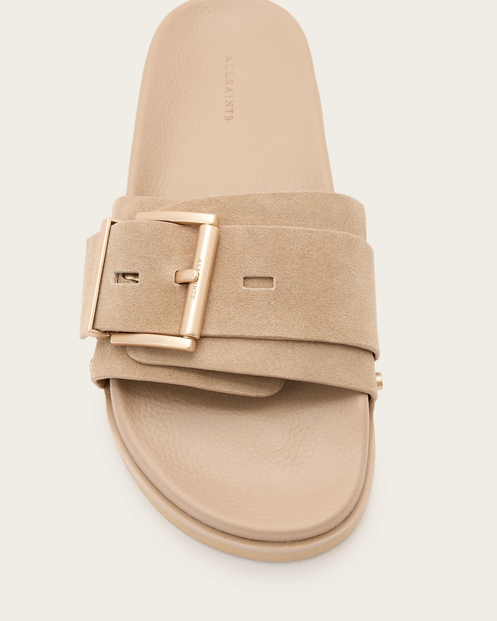 Ellie Studded Buckle Leather Sliders Product Image
