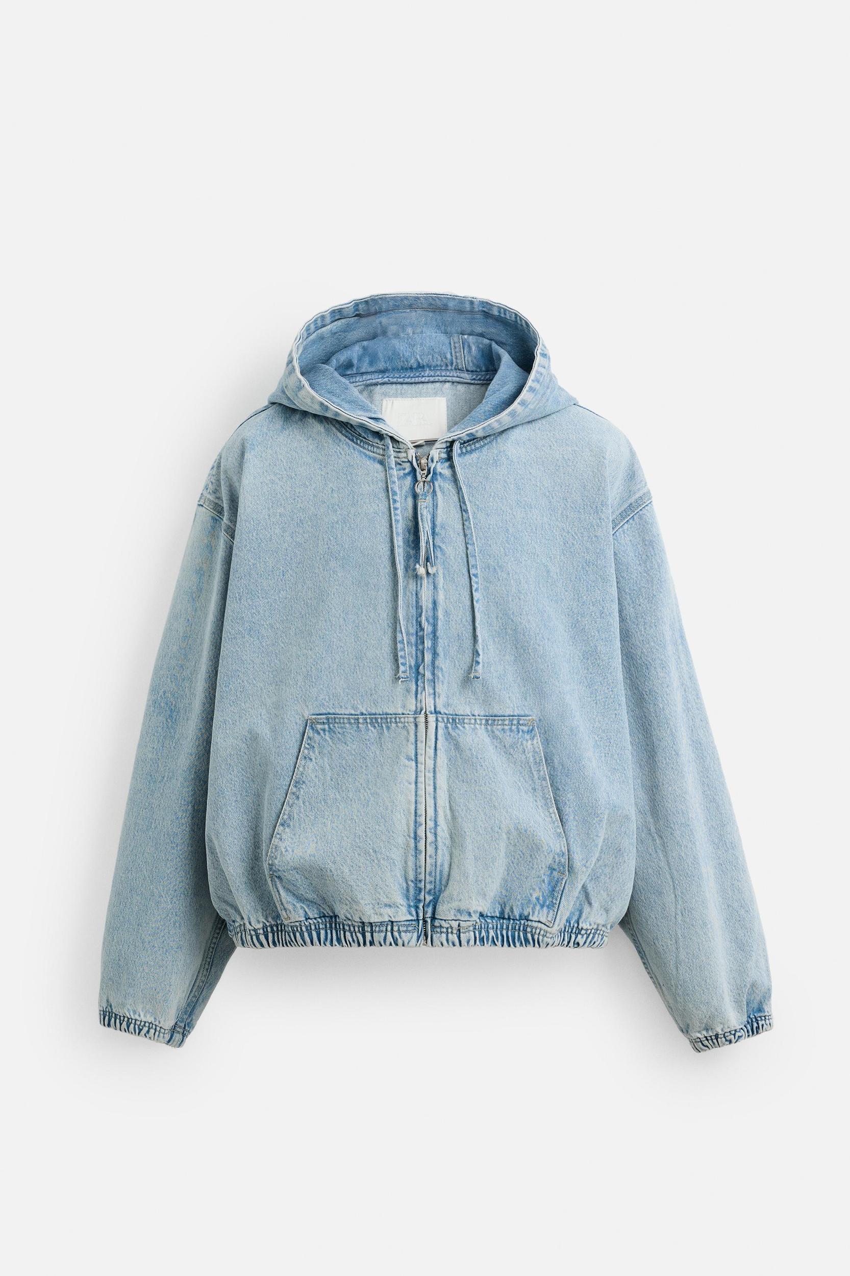 HOODED DENIM JACKET Product Image