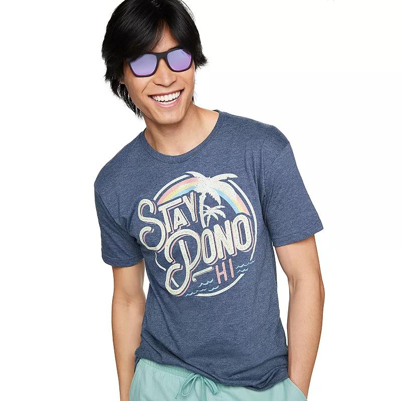 Men's Stay Pono Beach Surf Tee, Size: Large, Navy Grey Product Image