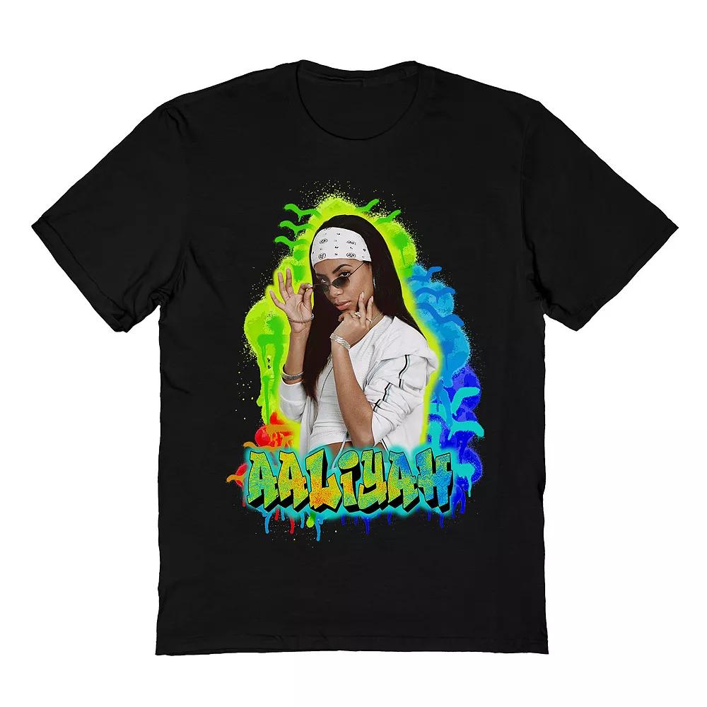 Men's Aaliyah Graffiti Tee, Size: Medium, Black Product Image