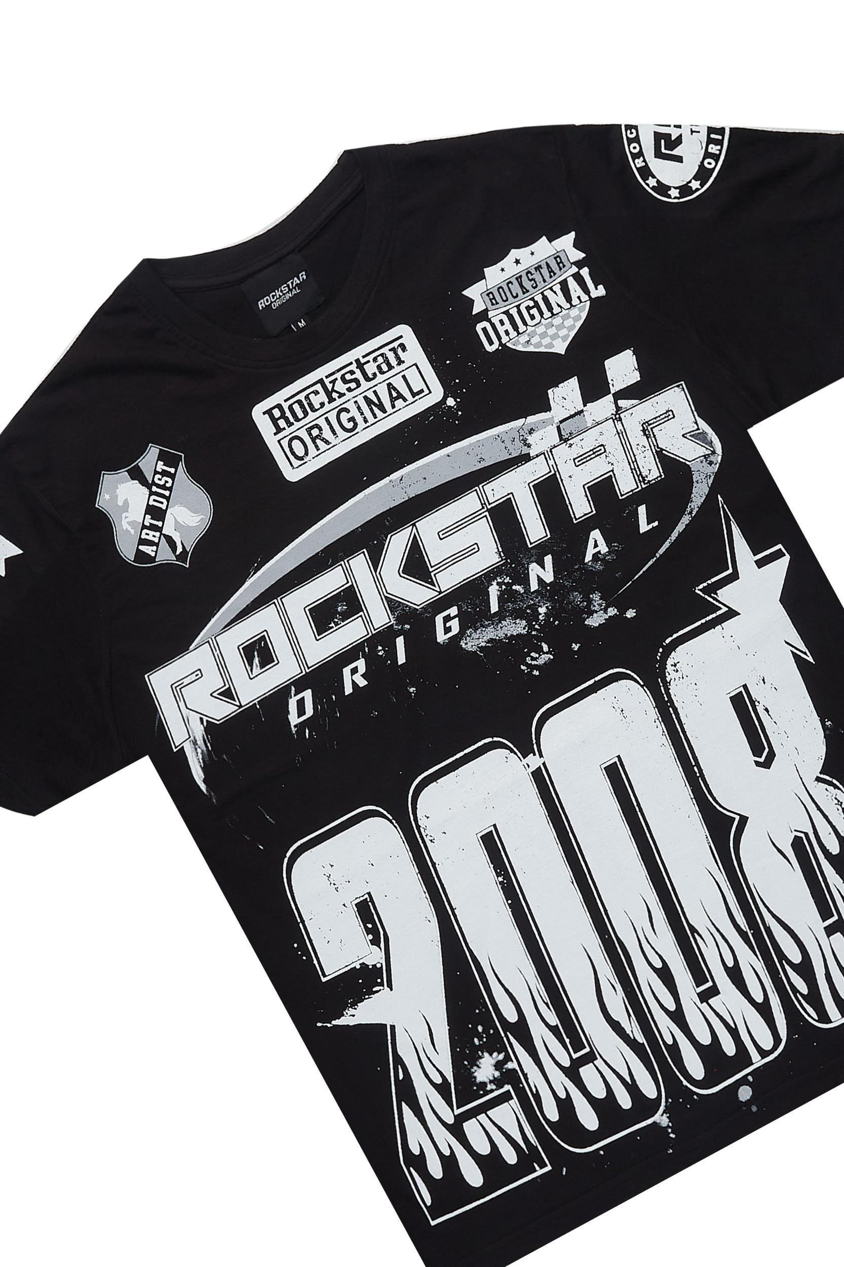 Amos Black Relaxed T-Shirt/Short Set Male Product Image