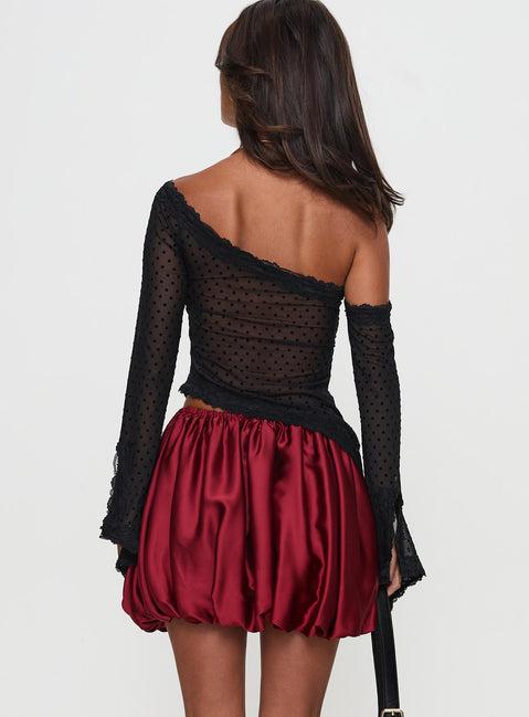 Rubee Bubble Hem Mini Skirt Red Product Image