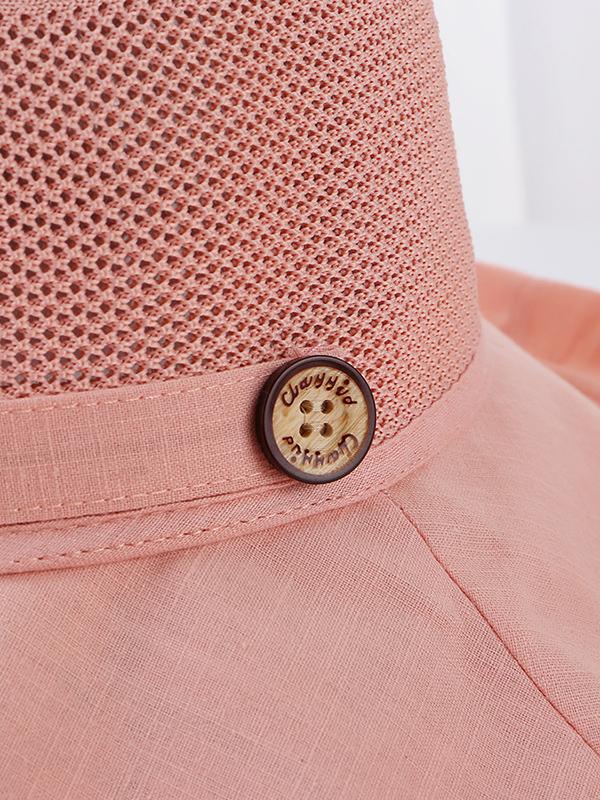 Hollow Lace-Up Printed Split-Joint Sun Hat Product Image