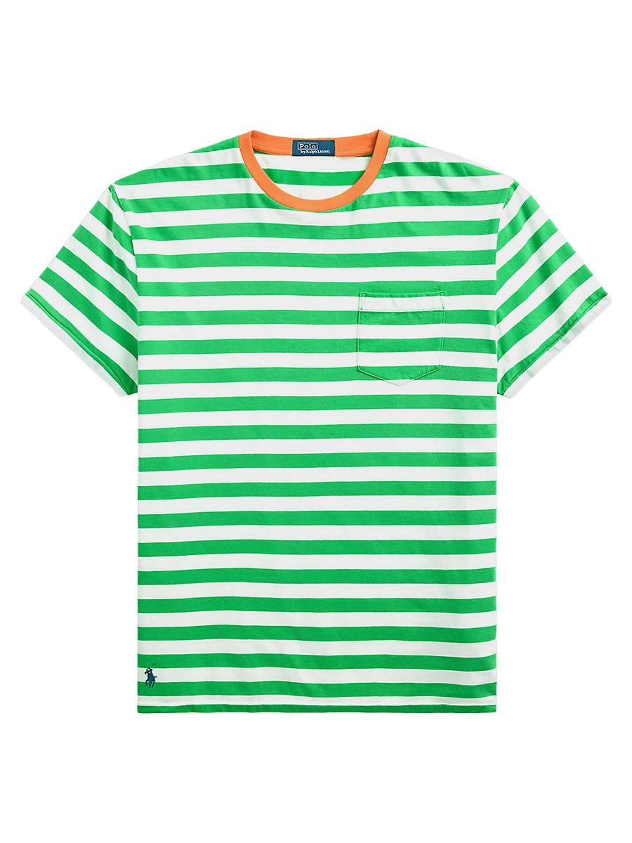 Mens Classic Fit Striped Jersey T-Shirt Product Image