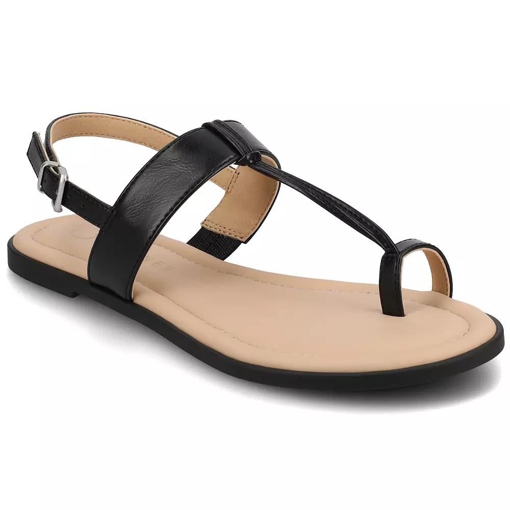 Journee Gerra T-Strap Toe Ring Women's Flat Sandals,  Product Image