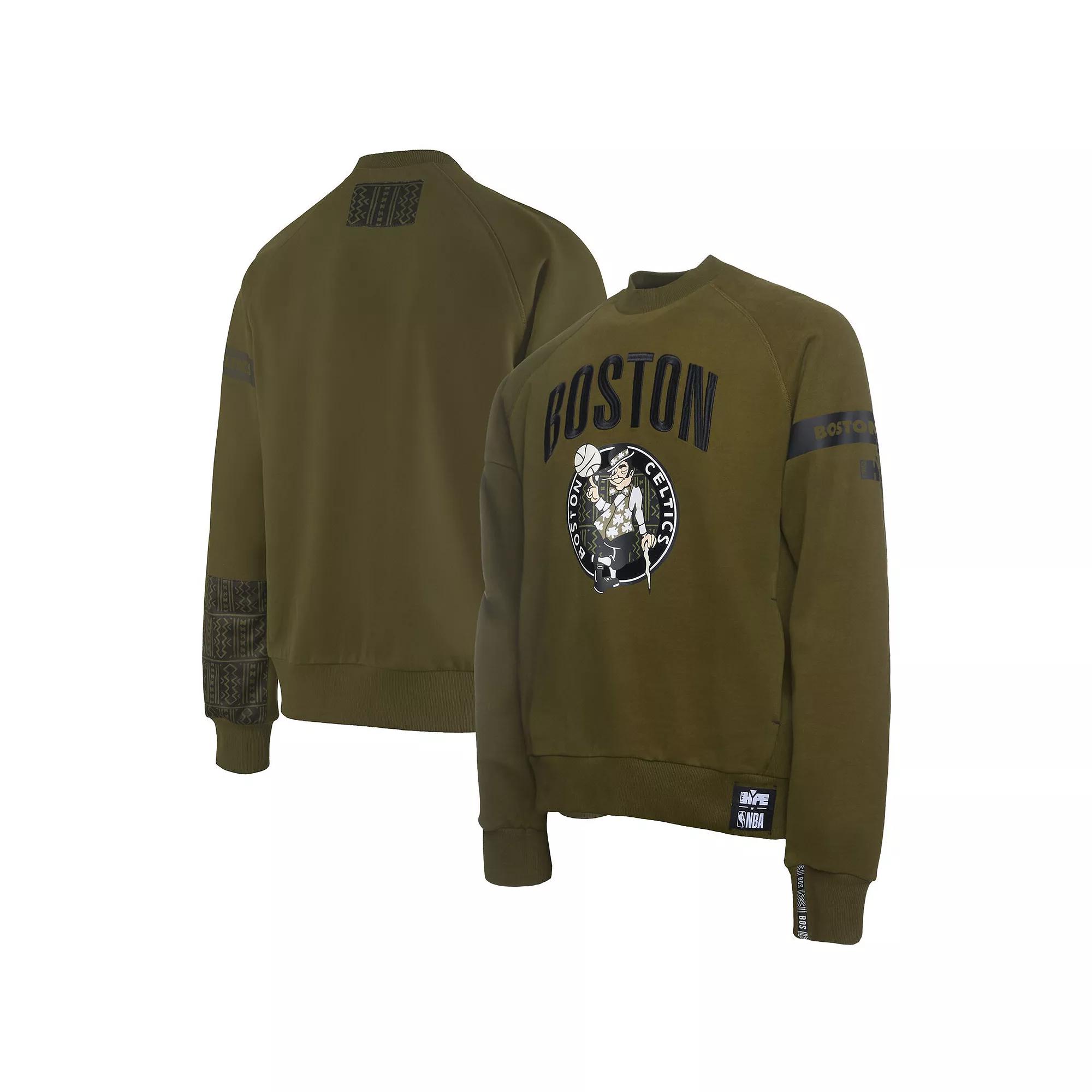 Men's NBA x Two Hype  Olive Boston Celtics Culture & Hoops Collection Premium Pullover Sweatshirt, Size: XL, Team Product Image