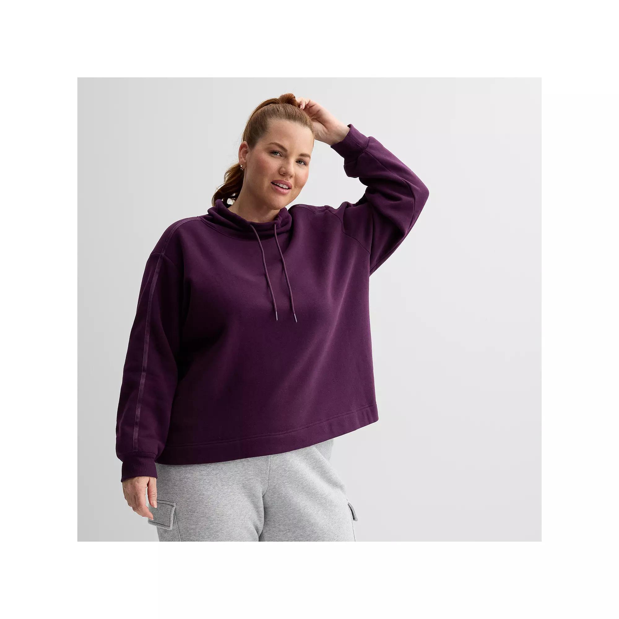 Plus Size Tek Gear® Ultrasoft Fleece Funnel Neck Pullover, Women's, Size: 3XL, Purple Appeal Product Image