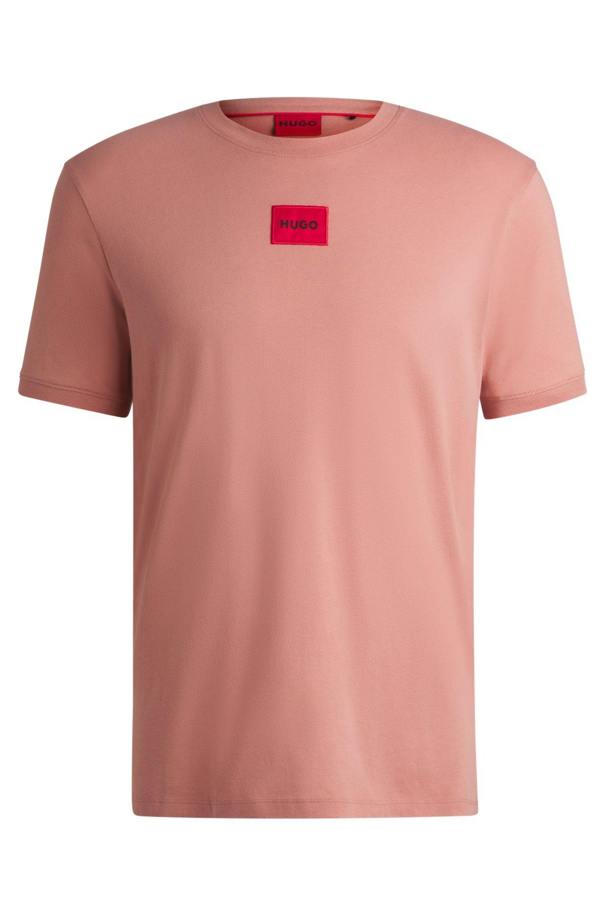 Cotton-jersey T-shirt with logo label Product Image