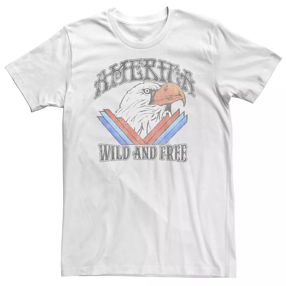 Big & Tall Americana Wild and Free Bald Eagle America Tee, Men's, Size: XL Tall, White Product Image