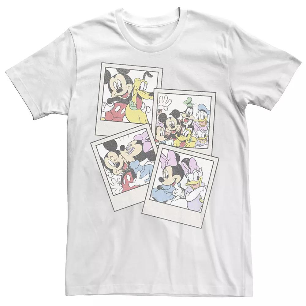 Disney's Mickey And Friends Men's Group Shot Polaroids Tee, Boy's, Size: Small, White Product Image