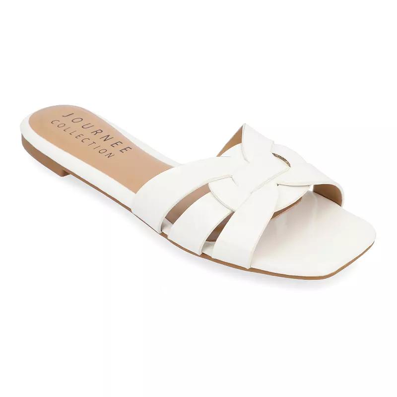 Journee Arrina Women's Square Toe Sandals, Size: 12, White Product Image