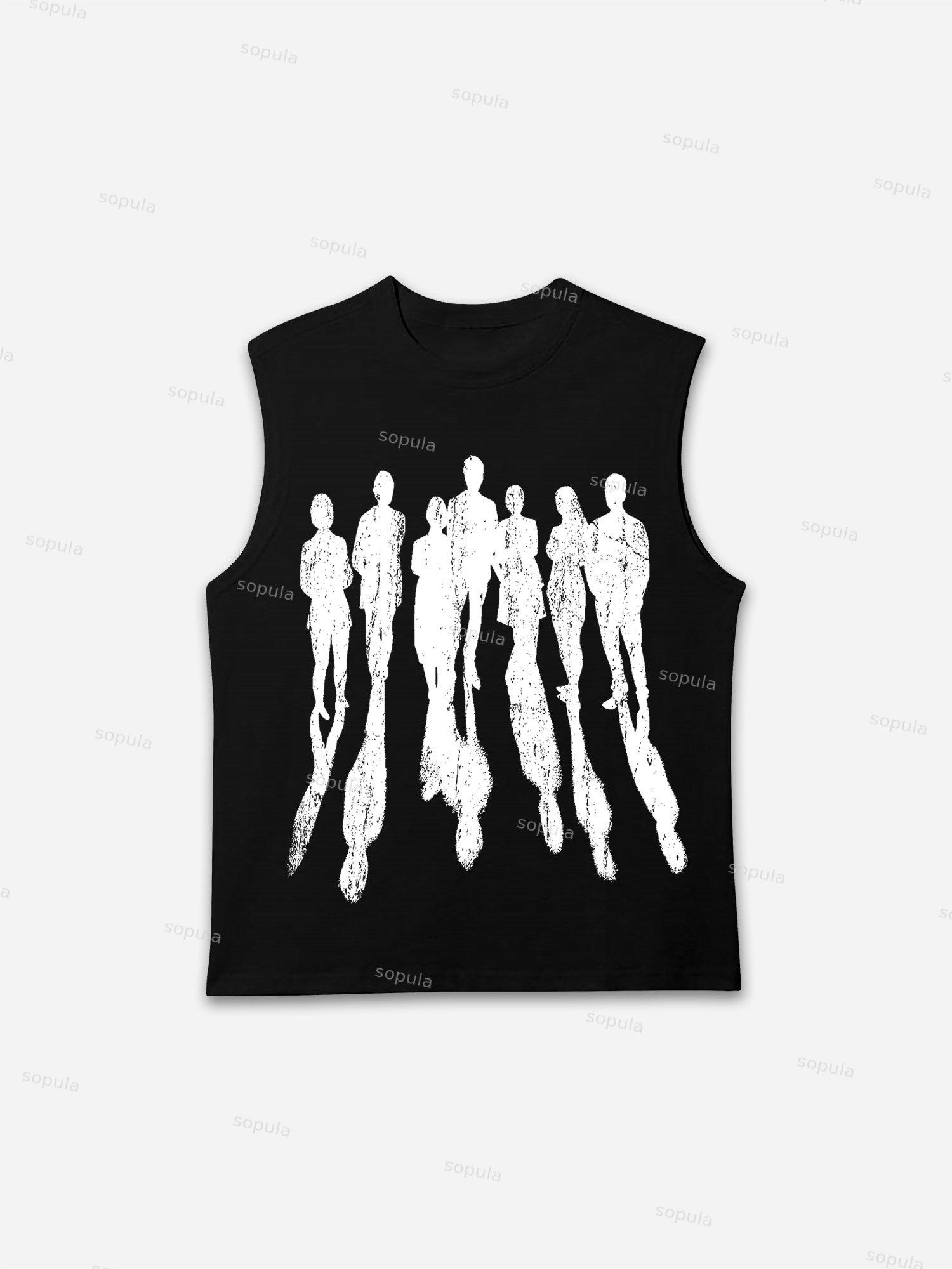 Abstract Portrait Graphic Print Tank Top Product Image