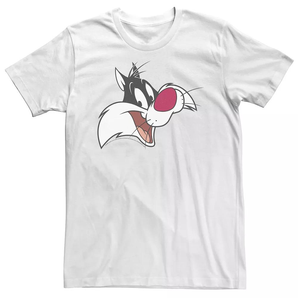 Big & Tall Looney Tunes Sylvester Face Portrait Tee, Men's, Size: 5XL, White Product Image