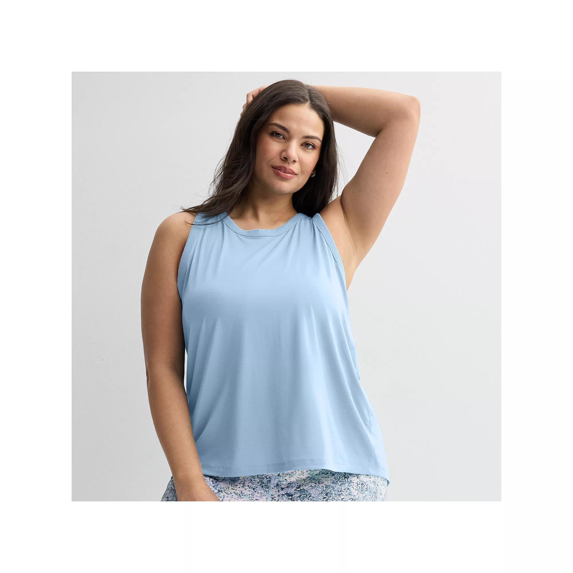 Plus Size Tek Gear® Pleat Easy Tank Top, Women's, Size: 2XL, Baron River Product Image