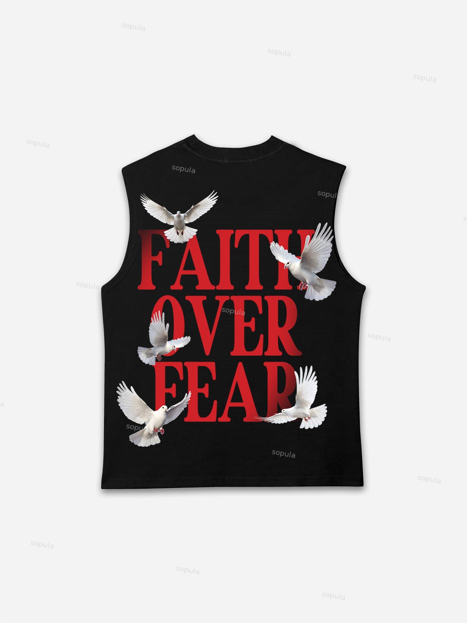 Faith Over Fear Print Tank Top Product Image