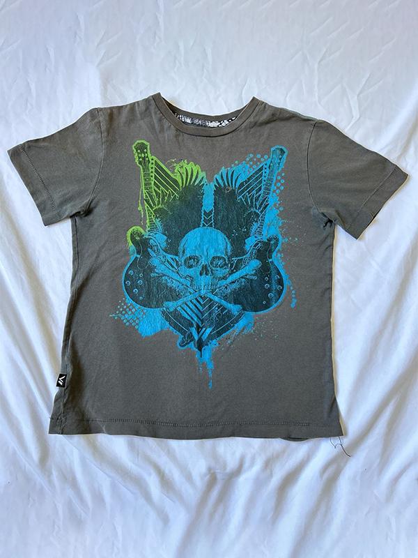 Punk Skull Print Short Sleeve Tee Product Image