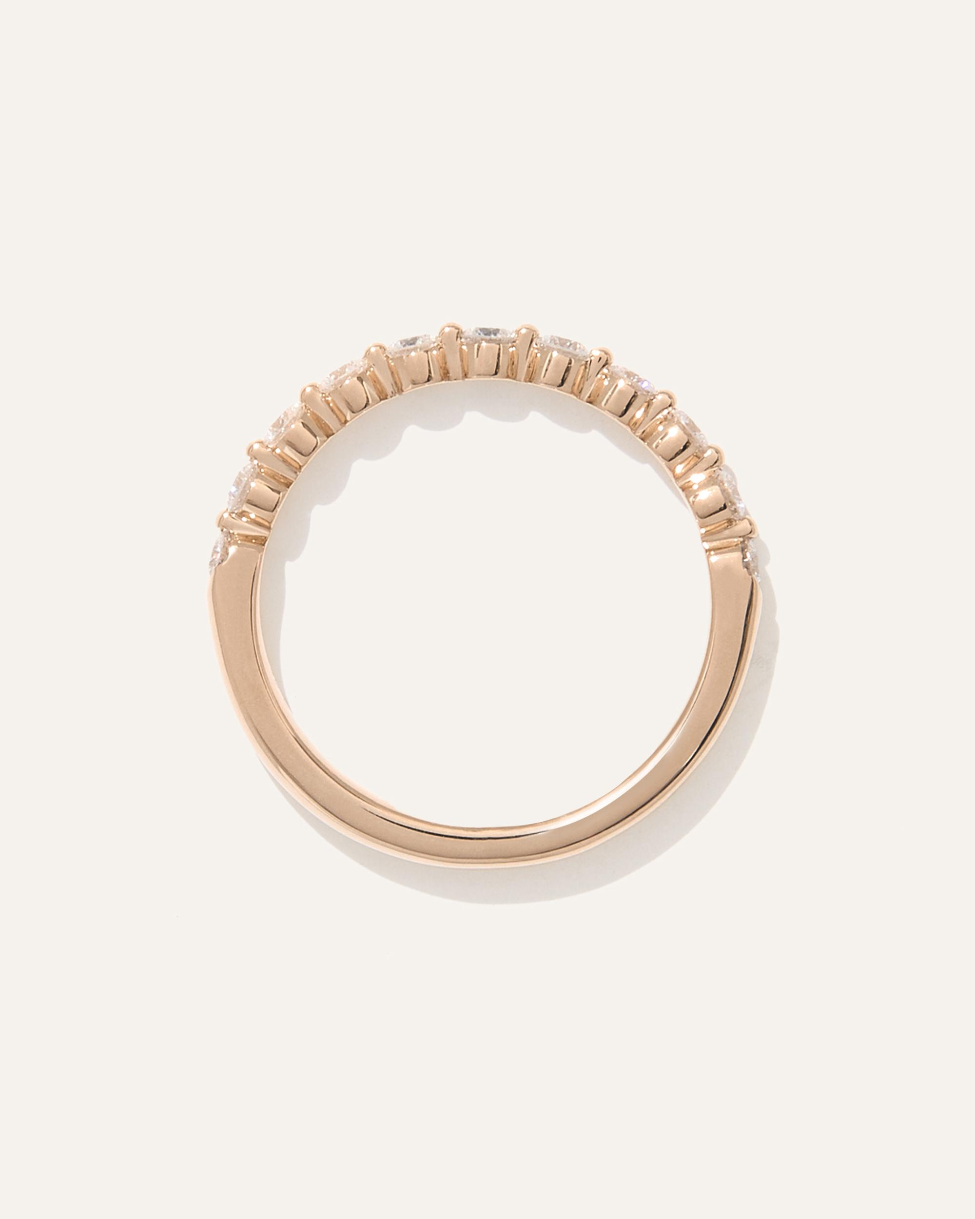 Quince | Women's Lab Grown Diamond Single Shared Prong Halfway Band Rings Product Image
