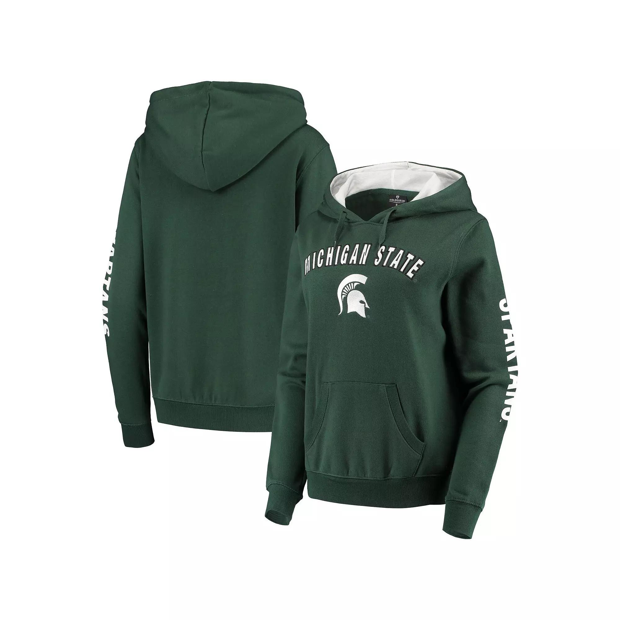 Women's Colosseum Green Michigan State Spartans Loud and Proud Pullover Hoodie,  Product Image