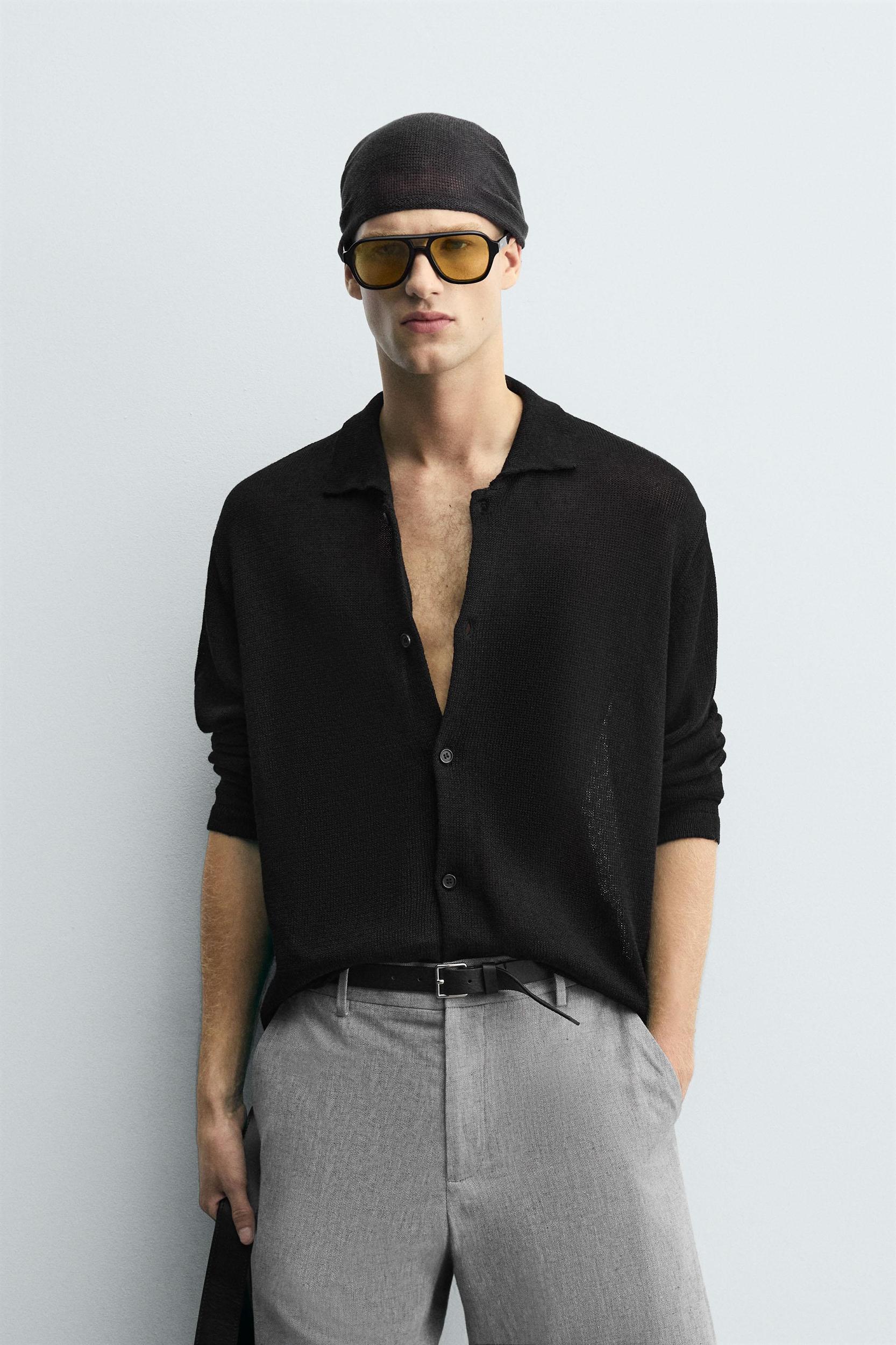 RELAXED FIT KNIT OVERSHIRT Product Image