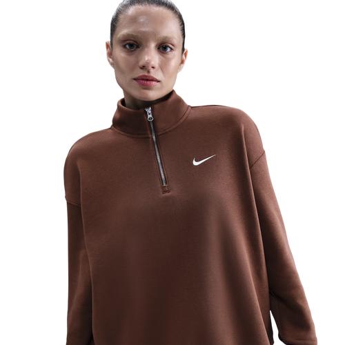 Womens Nike Sportswear Phoenix Fleece Oversized 1/4-Zip Long Sweatshirt | HJ0931-265 Product Image