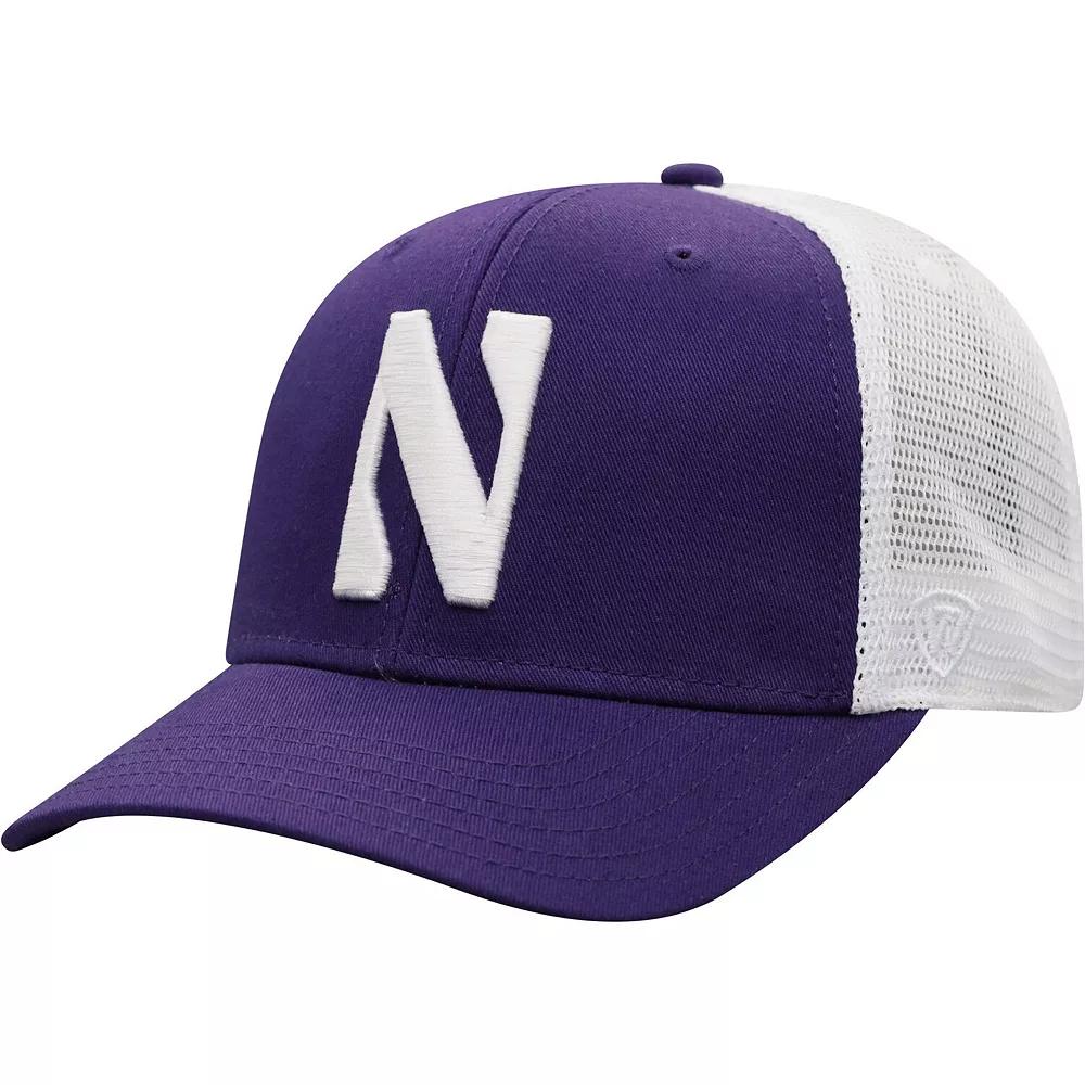 Men's Top of the World Purple/White Northwestern Wildcats Trucker Snapback Hat Product Image
