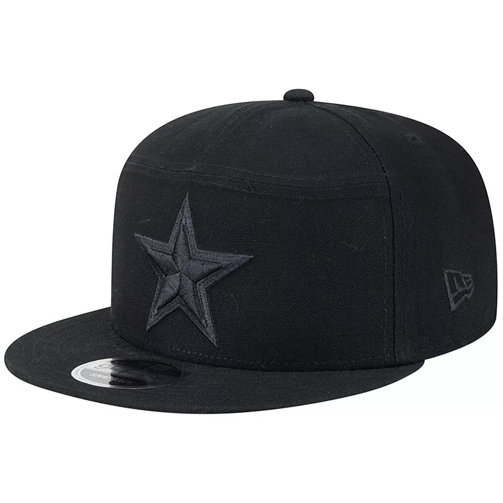Men's New Era Black Dallas Cowboys Adventure Canvas Split Panel 9FIFTY Snapback Hat Product Image