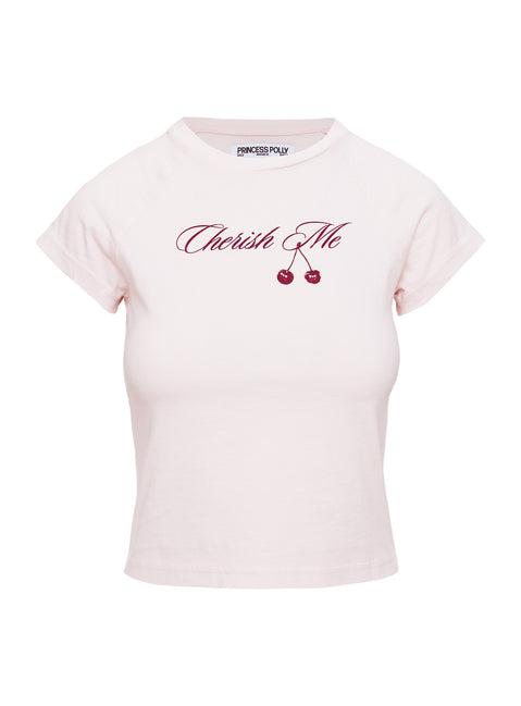 Cherish Me Graphic Top Pink Product Image