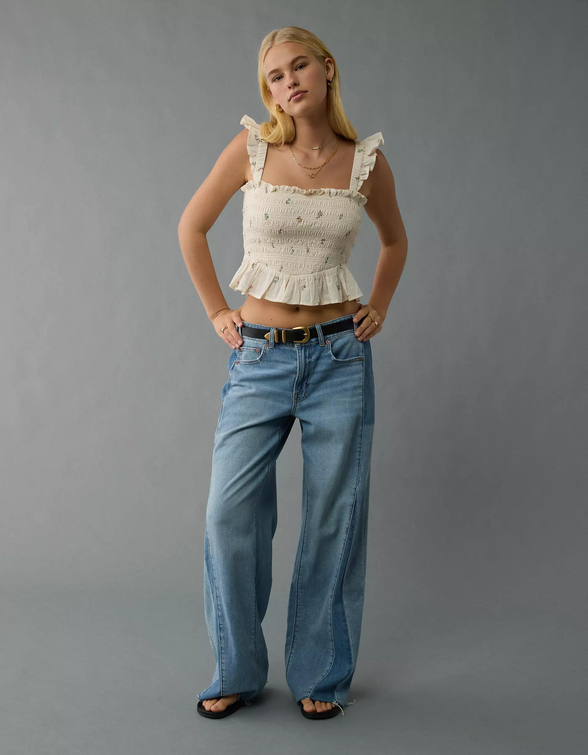 AE Bella Smocked Crop Top Product Image