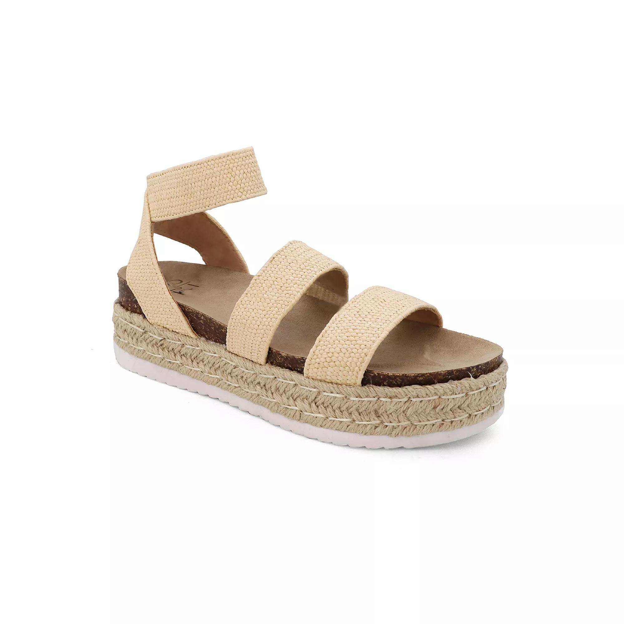 Yoki Chiara 10 Women's Espadrille Platform Sandals, Size: 9, Crochet Product Image