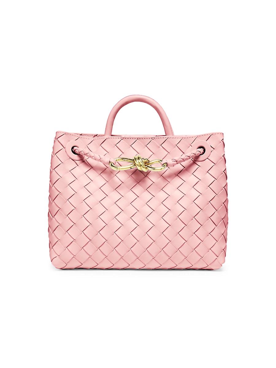 Womens Small Andiamo Intrecciato Leather Top-Handle Bag Product Image