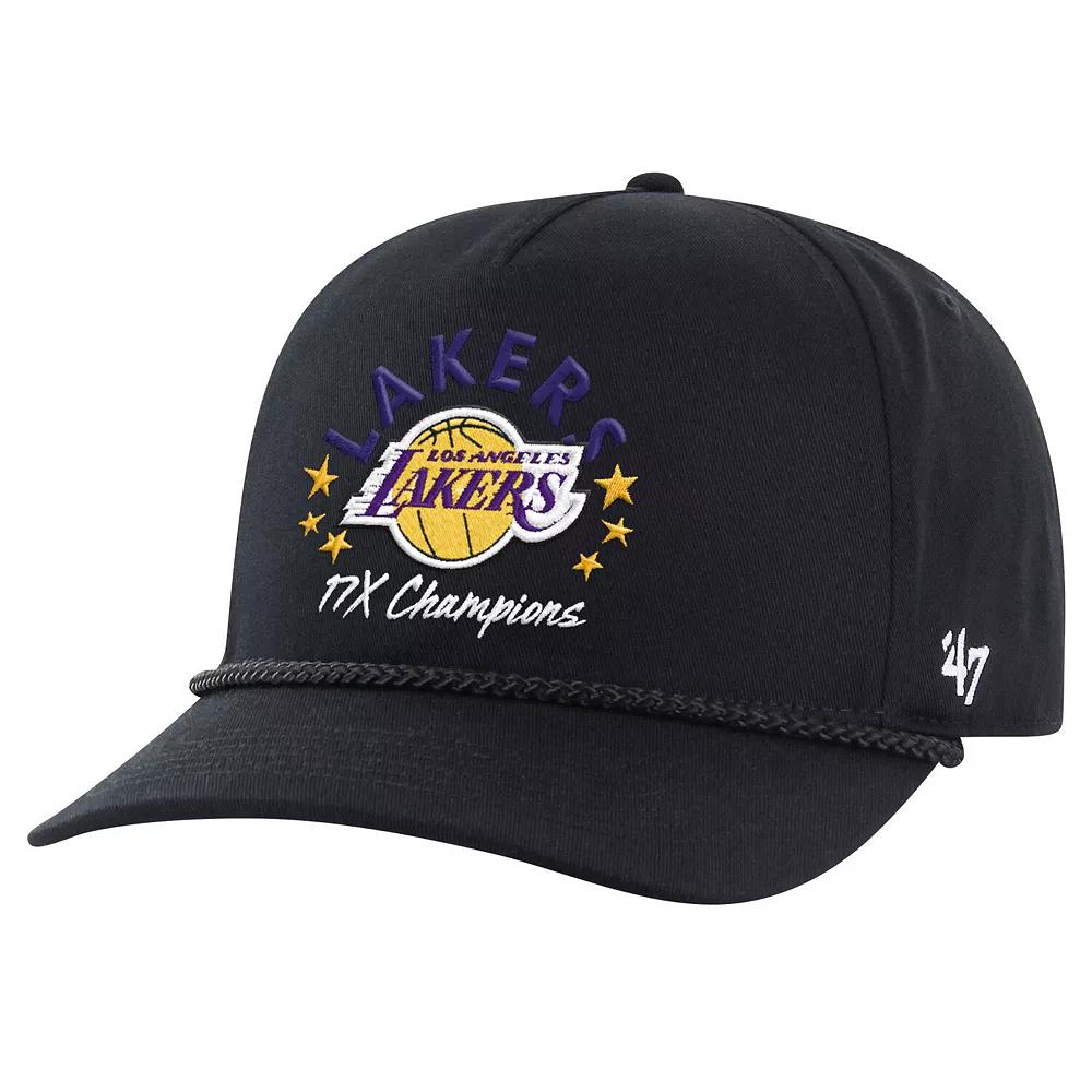 Men's '47 Black Los Angeles Lakers Champs Global Star Hitch Adjustable Hat Product Image