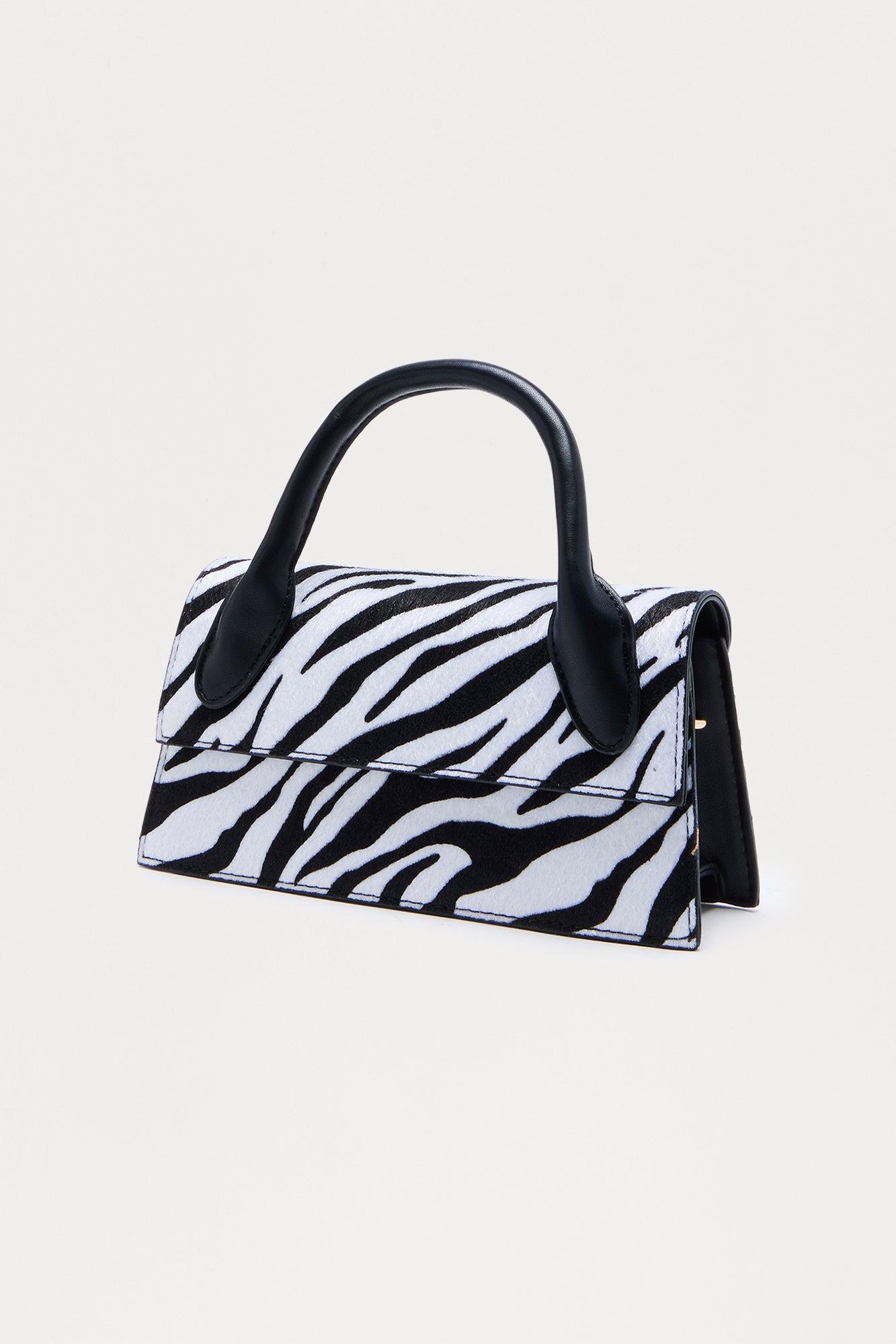 Wild Streak Faux Pony Hair Handbag - Black/White Female Product Image