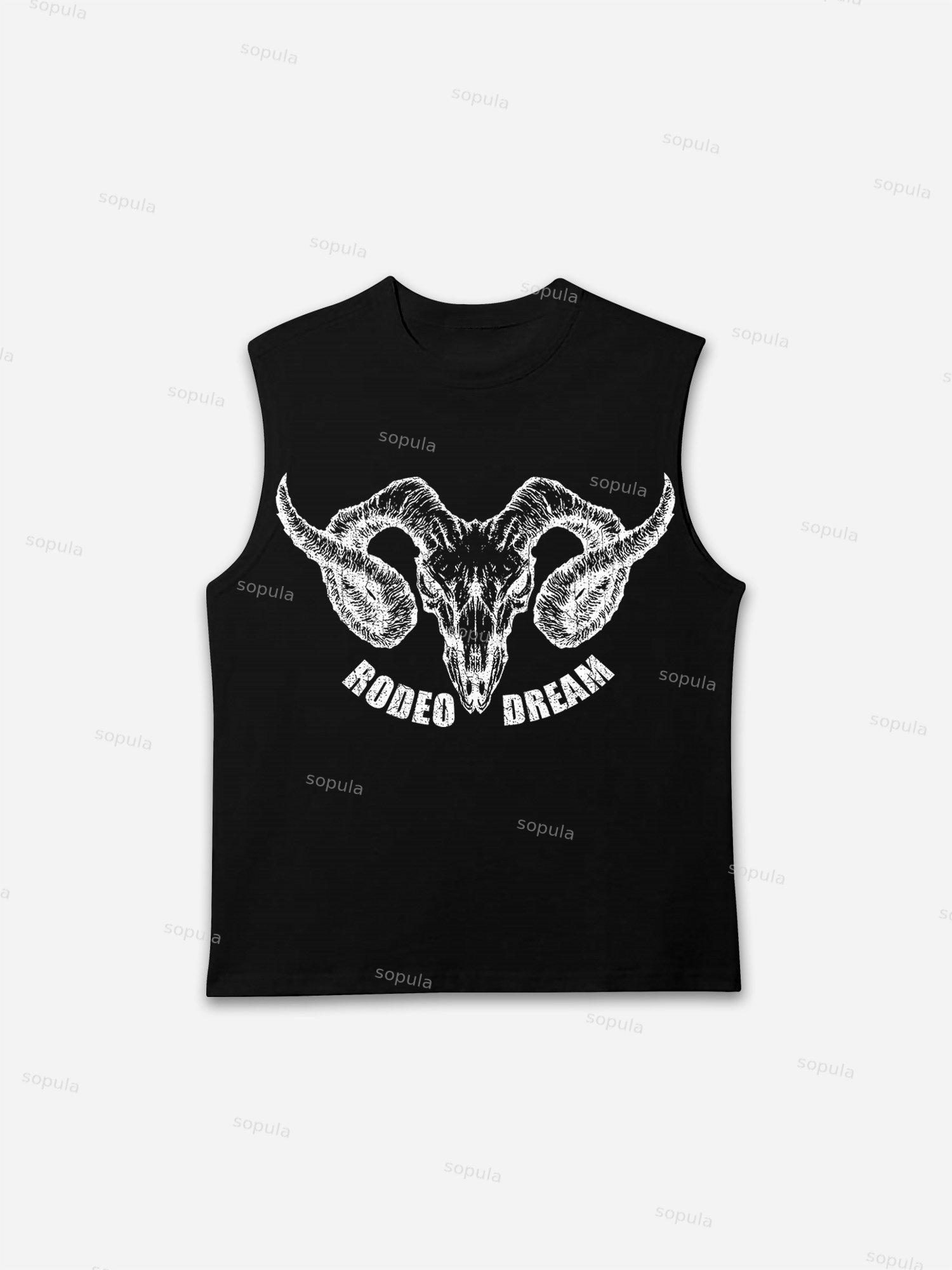 Rodeo Dream Bull Head Graphic Tank Top Product Image