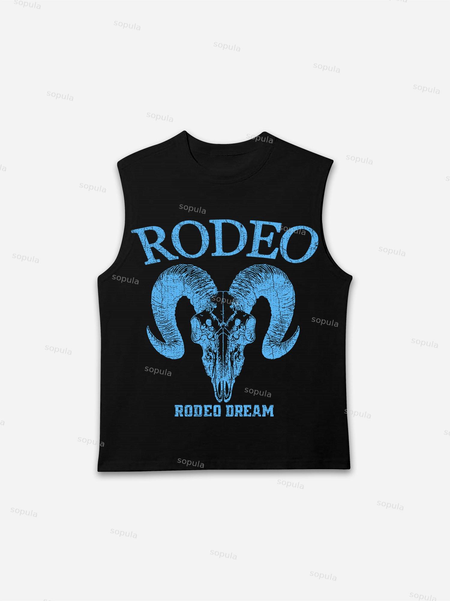 Rodeo Bull Head Print Tank Top Product Image