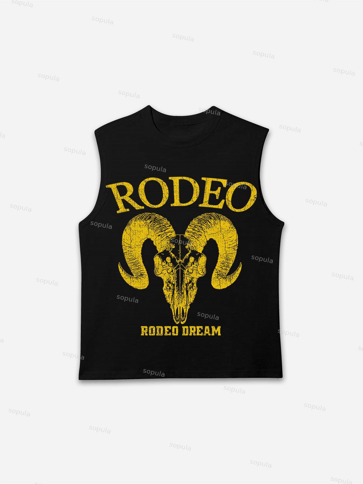 Rodeo Bull Head Print Tank Top Product Image