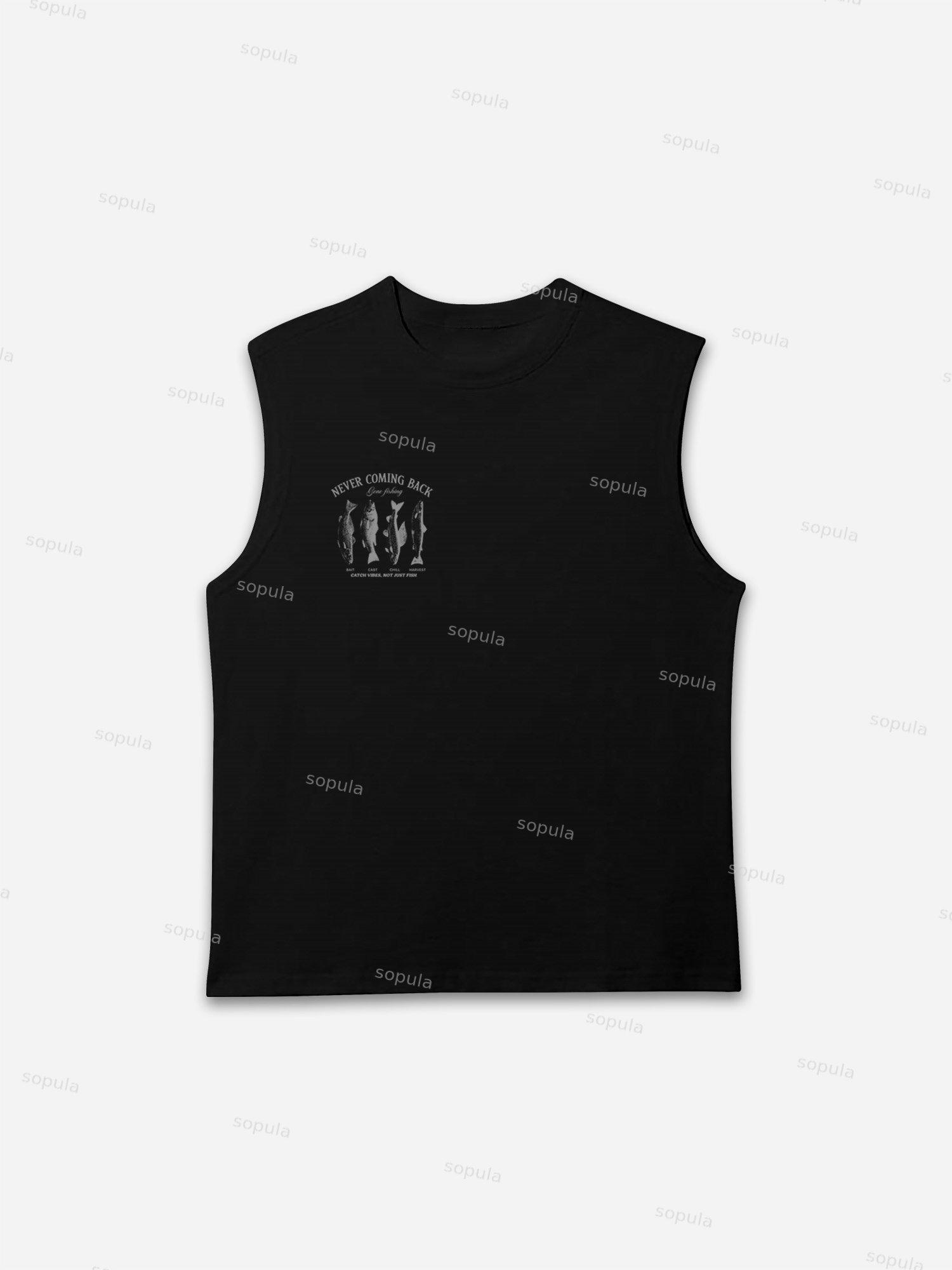 Vacation Wear Guide Vintage Sea Fishing Graphic Tank Top Product Image