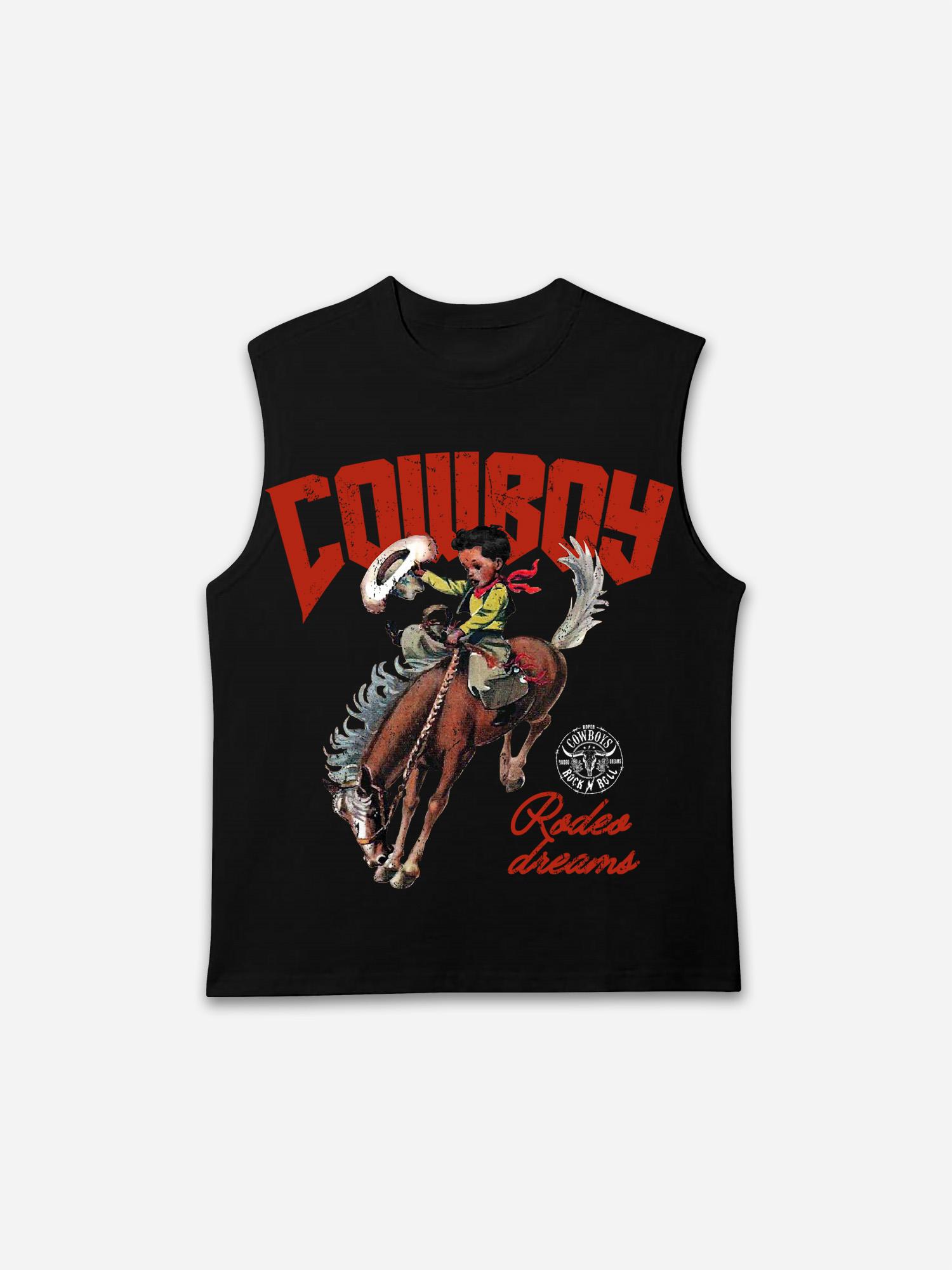 Cowboy Rodeo Dreams Print Tank Top Product Image