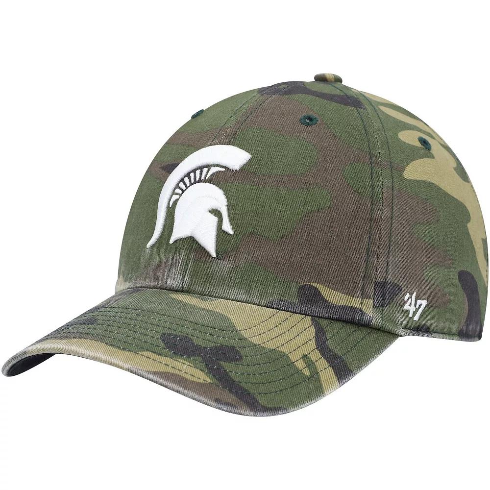 Men's '47 Camo Michigan State Spartans Clean Up Core Adjustable Hat, Green Product Image