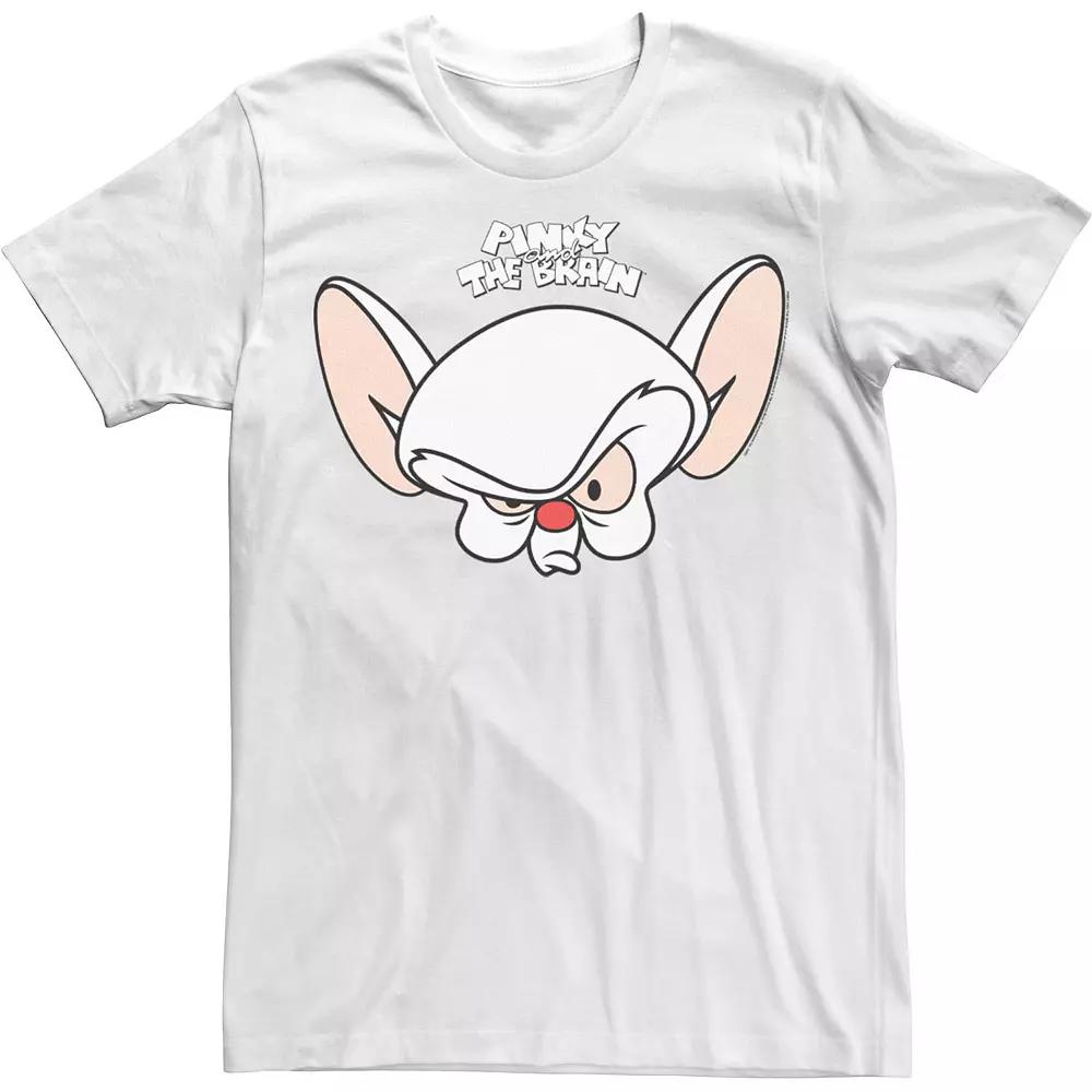 Men's Pinky And The Brain Big Face Tee, Size: Large, White Product Image