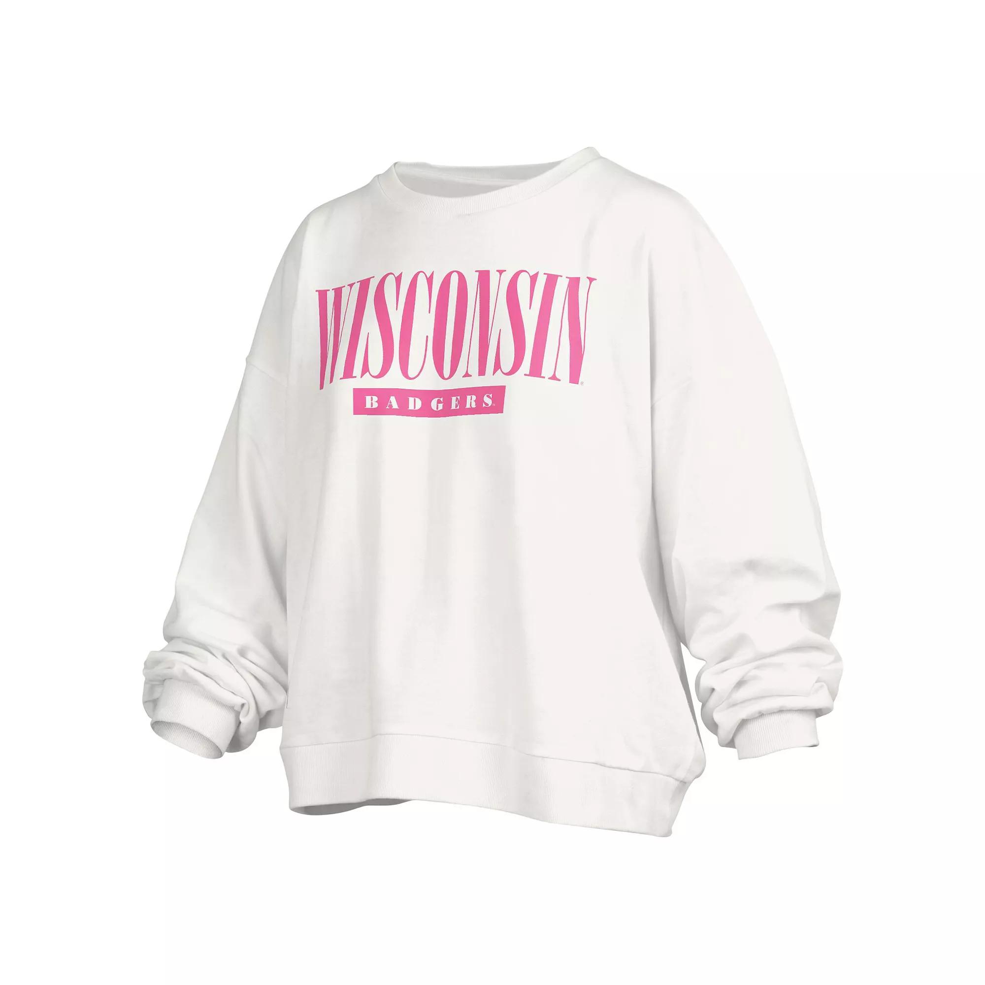 Women's Pressbox White Wisconsin Badgers Sutton Janise Waist Length Over Product Image