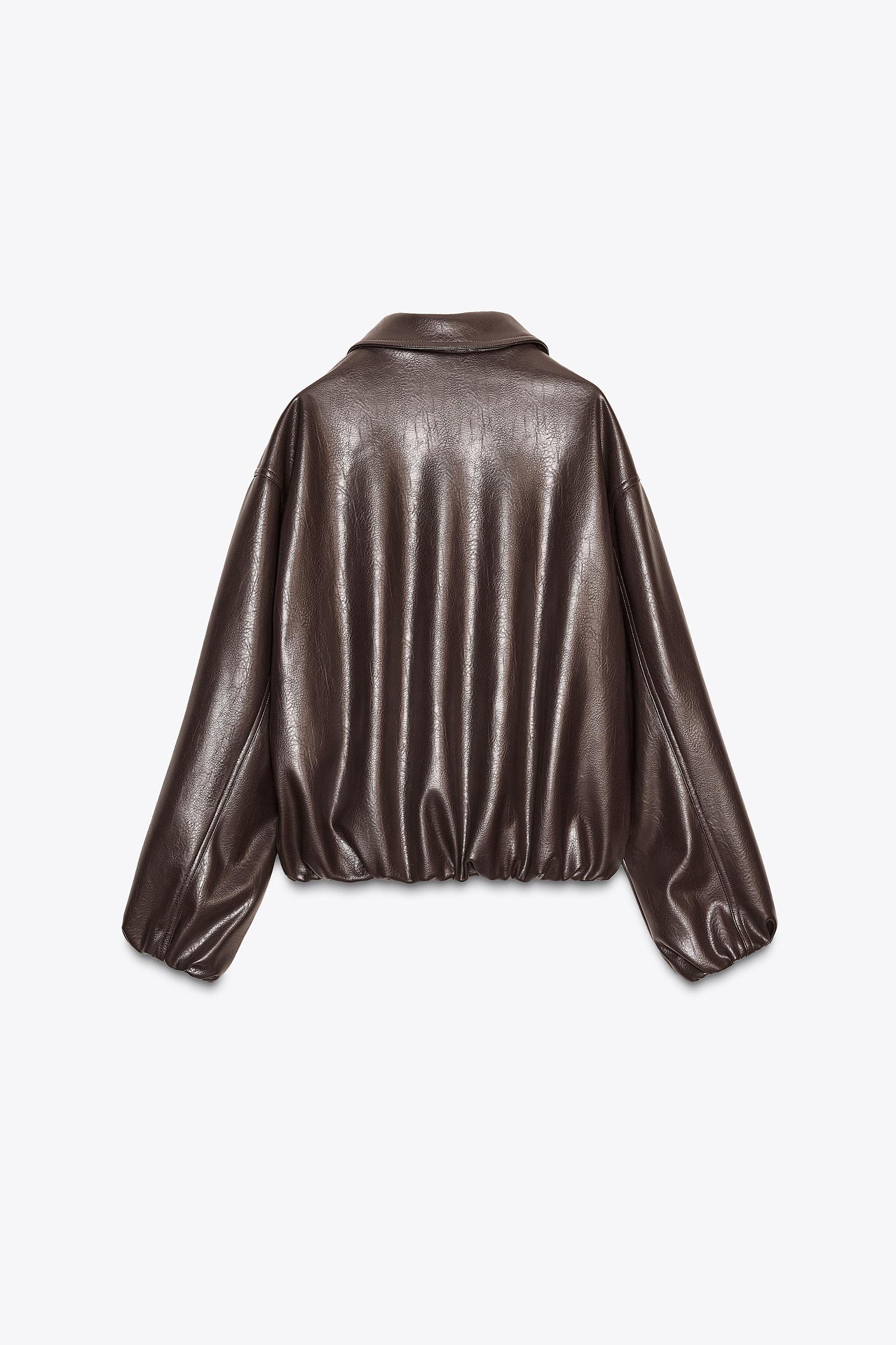 FAUX LEATHER BOMBER JACKET Product Image