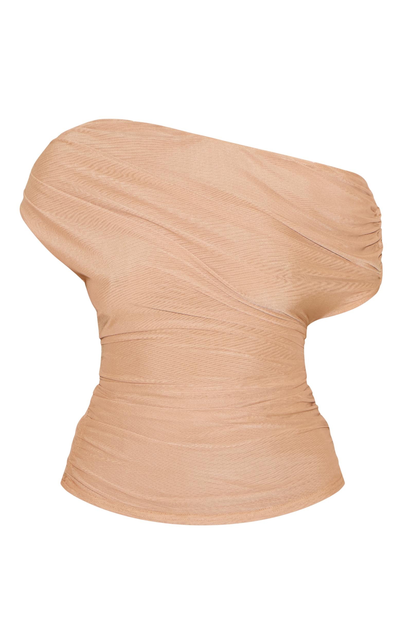 Sand Mesh Ruched Detail Asymmetric Product Image