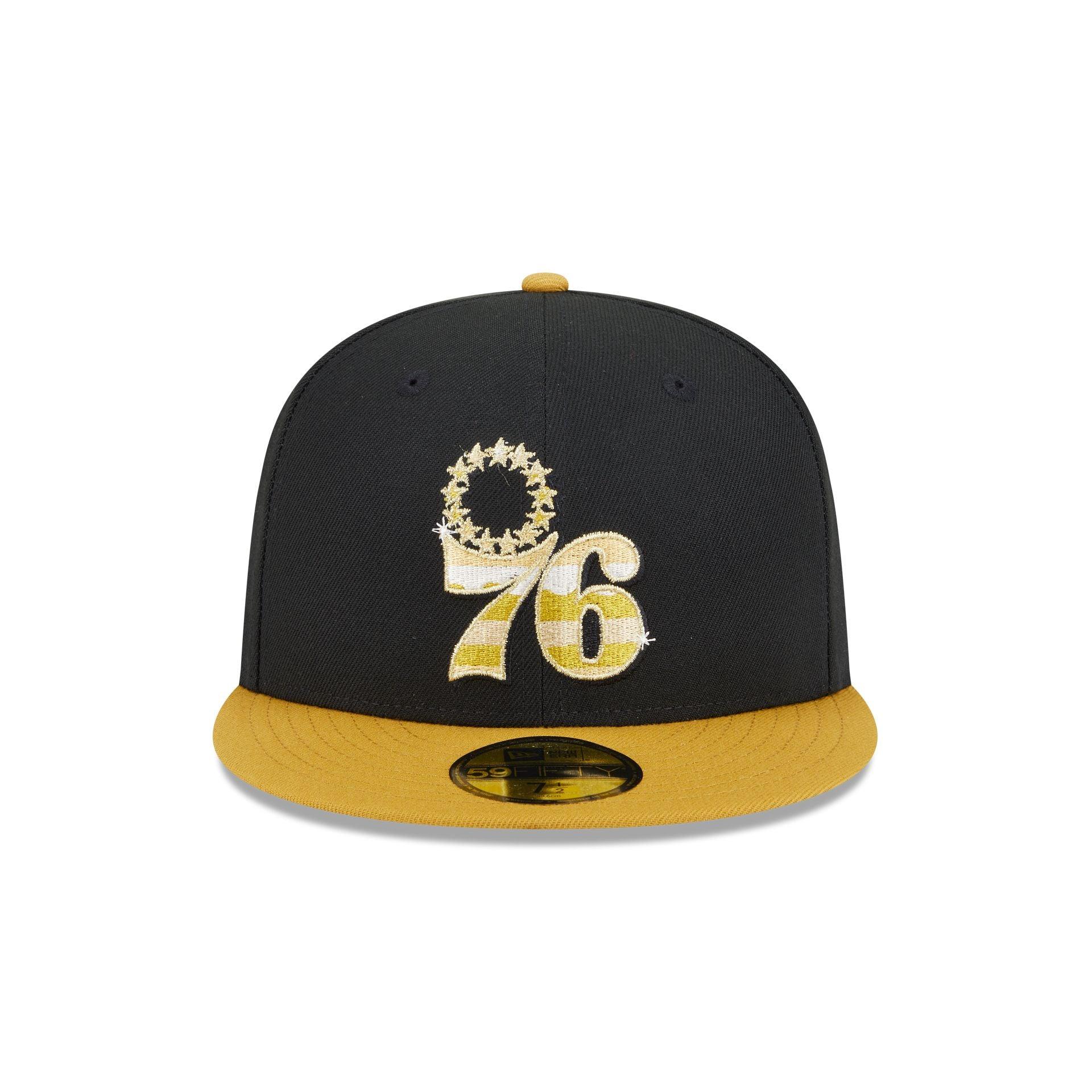 Philadelphia 76ers Metallic Gold Logo 59FIFTY Fitted Hat Male Product Image