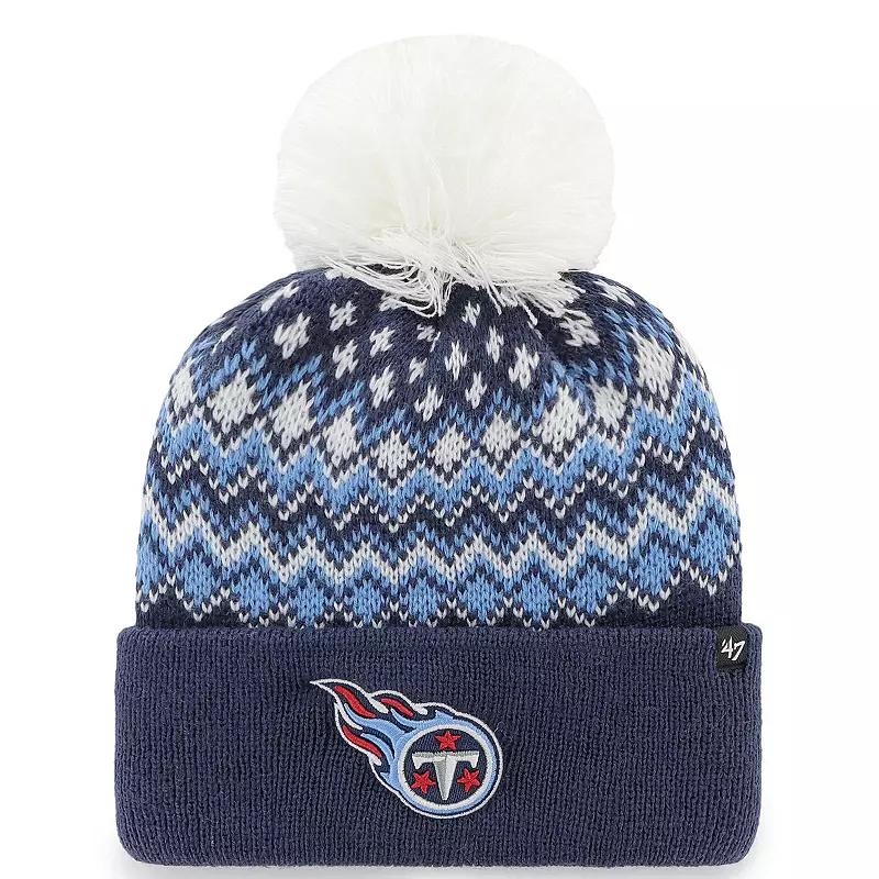 Women's '47 Navy Tennessee Titans Elsa Cuffed Pom Knit with Hat, Blue Product Image