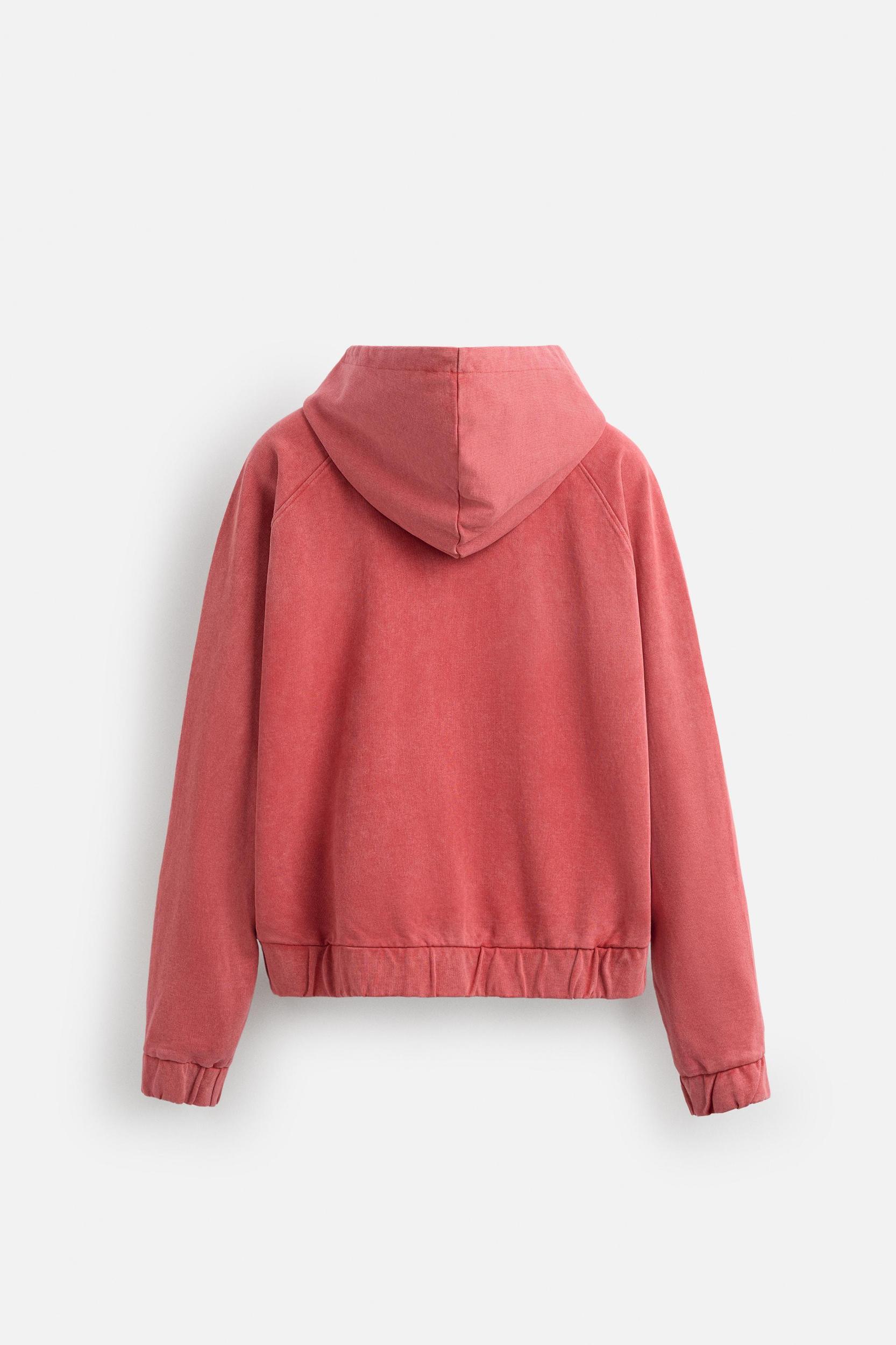 WASHED DETAIL ZIPPERED SWEATSHIRT Product Image