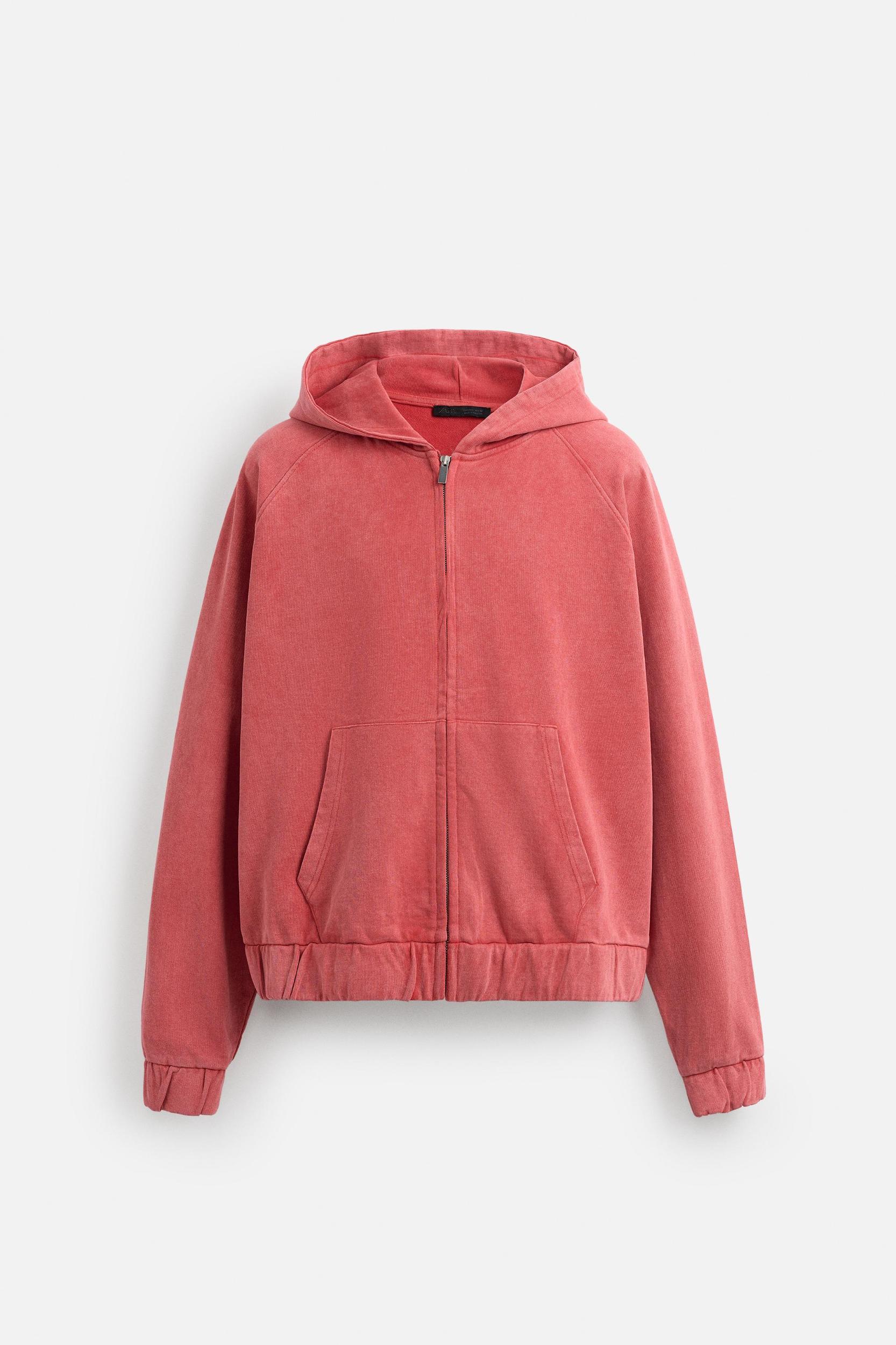 WASHED DETAIL ZIPPERED SWEATSHIRT Product Image