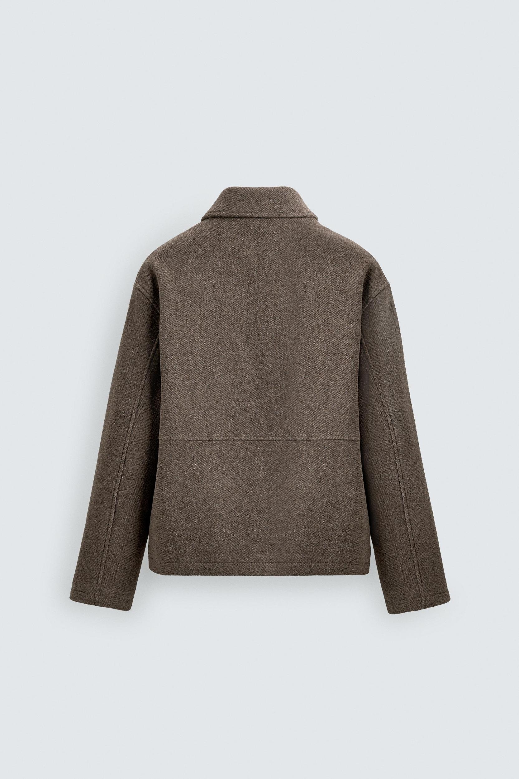 HERRINGBONE TEXTURED ZIP JACKET Product Image