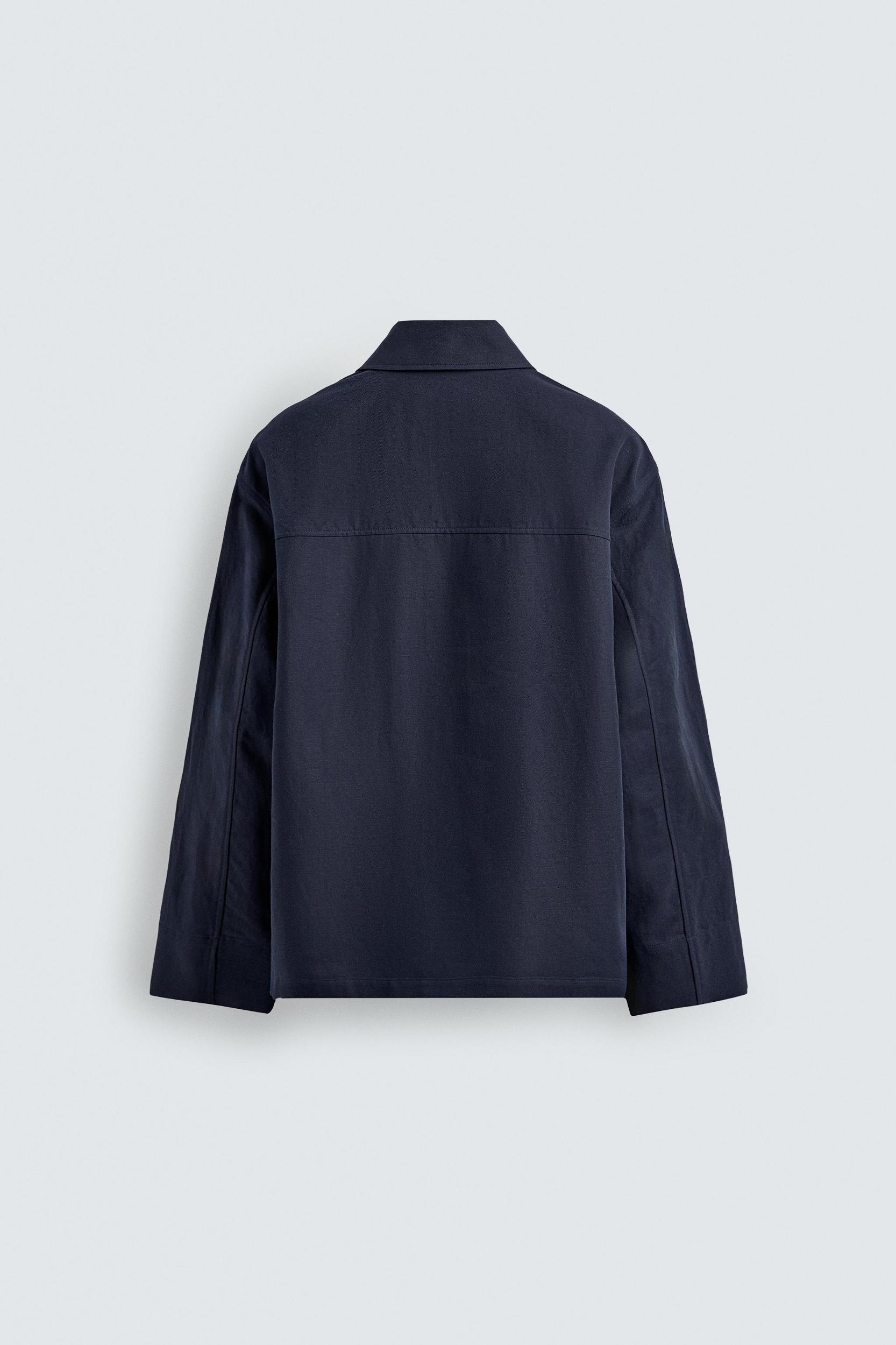RELAXED FIT COTTON - LINEN OVERSHIRT Product Image